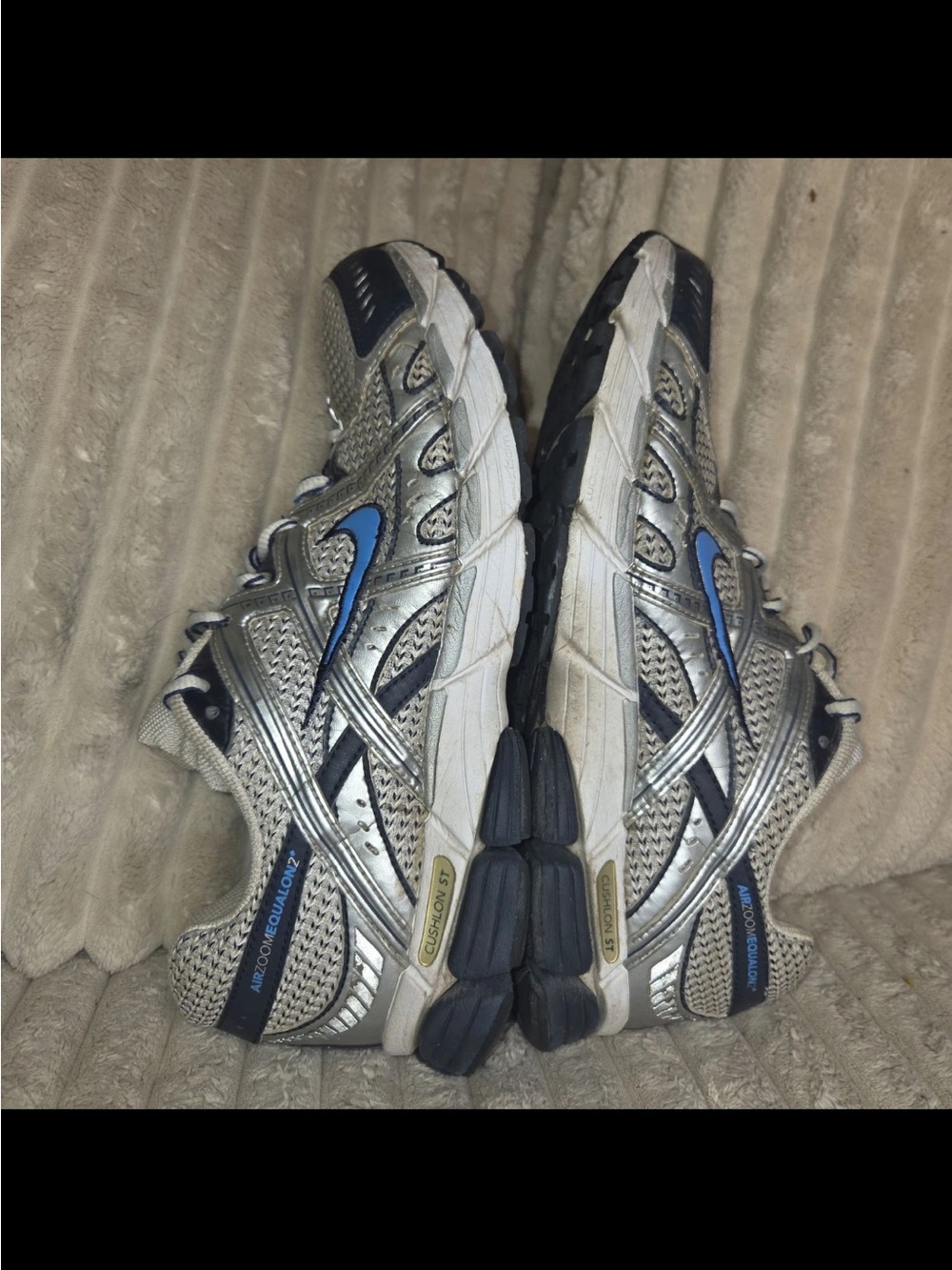 Nike Air Zoom Equalon 2 Cushlon ST Running Shoes Metallic Silver Blue Size 9.5 - Picture 4 of 10